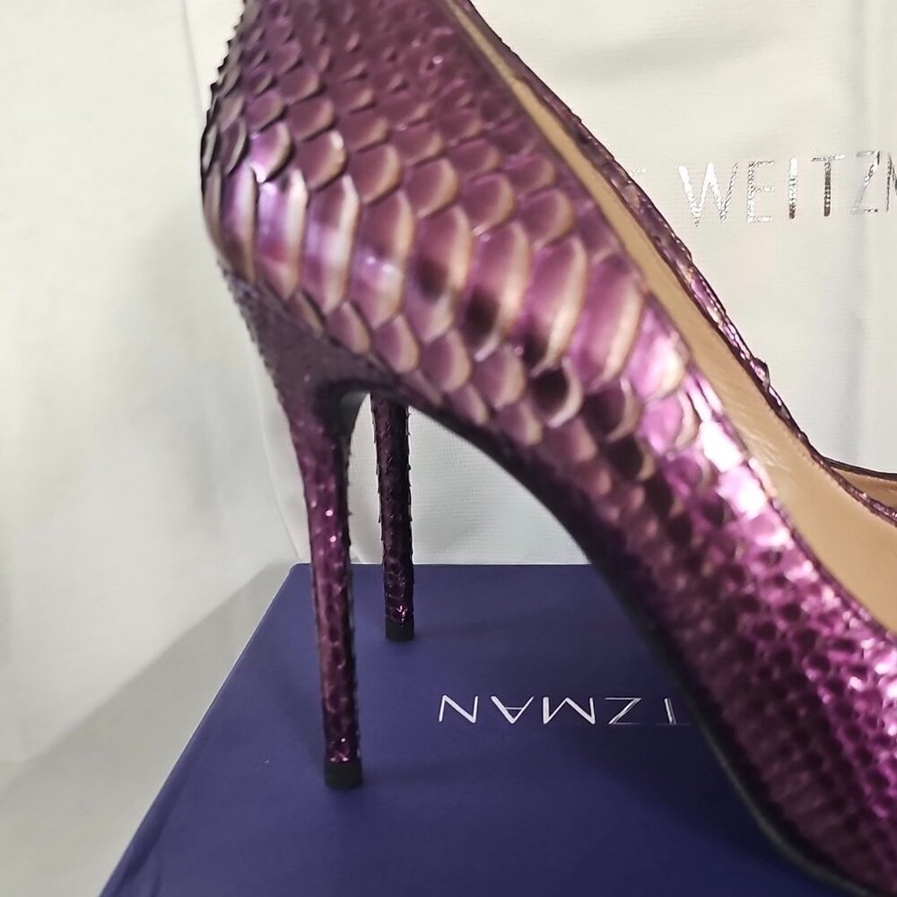 Stuart Weitzman Nouveau Viola Midas Python Heels - image 2